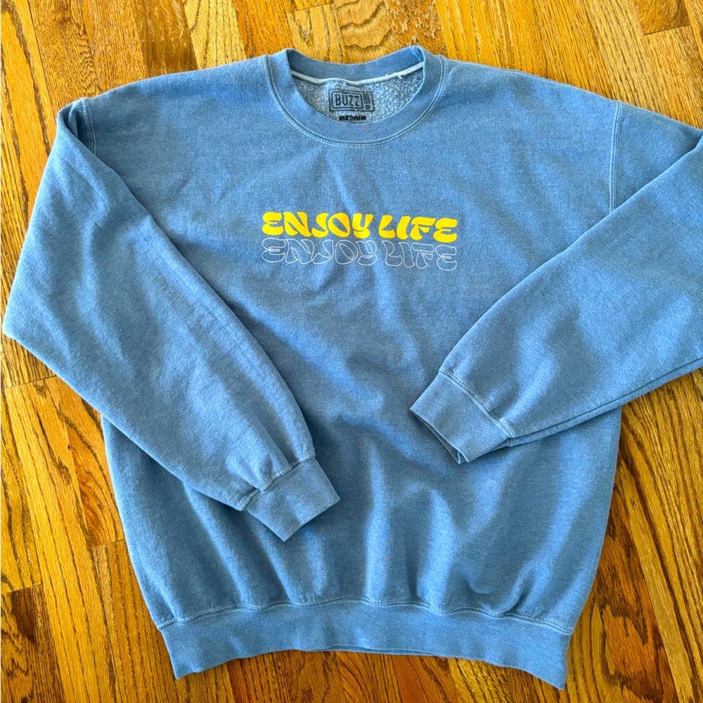 Blue graphic crewneck